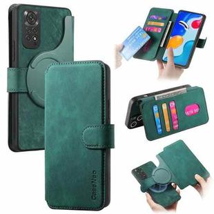 For Redmi Note 11S 4G CaseNeo MagSafe RFID Anti-theft Retro Leather Phone Case(Green)