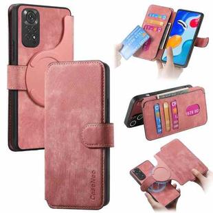 For Redmi Note 11S 4G CaseNeo MagSafe RFID Anti-theft Retro Leather Phone Case(Pink)