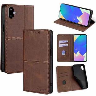 For Samsung Galaxy F06 5G Cow Texture Magnetic Leather Phone Case(Dark Brown)