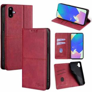 For Samsung Galaxy F06 5G Cow Texture Magnetic Leather Phone Case(Red)