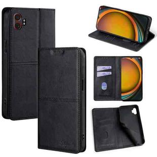 For Samsung Galaxy Xcover 7 Pro 5G Cow Texture Magnetic Leather Phone Case(Black)