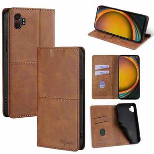 For Samsung Galaxy Xcover 7 Pro 5G Cow Texture Magnetic Leather Phone Case(Light Brown)