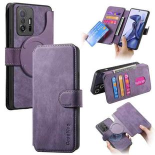 For Xiaomi Mi 11T / 11T Pro 5G CaseNeo MagSafe RFID Anti-theft Retro Leather Phone Case(Purple)