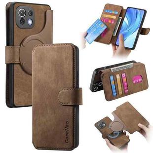 For Xiaomi Mi 11 Lite CaseNeo MagSafe RFID Anti-theft Retro Leather Phone Case(Brown)