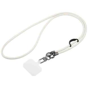 Leather Crossbody Phone Lanyard Anti-lost Long Lanyard(White)