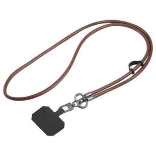 Leather Crossbody Phone Lanyard Anti-lost Long Lanyard(Brown)