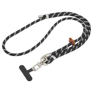 8mm Silver Buckle Adjustable Anti-lost Crossbody Mobile Phone Neck Lanyard(Black White)