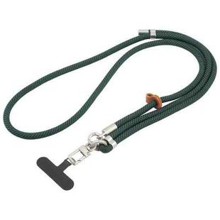 8mm Silver Buckle Adjustable Anti-lost Crossbody Mobile Phone Neck Lanyard(Black Green)