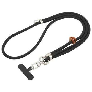 8mm Silver Buckle Adjustable Anti-lost Crossbody Mobile Phone Neck Lanyard(Black)