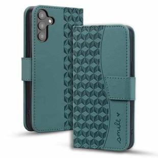 For Samsung Galaxy S24 FE 5G Diamond Buckle Leather Phone Case with Lanyard(Green)