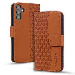 For Samsung Galaxy S24 FE 5G Diamond Buckle Leather Phone Case with Lanyard(Brown)