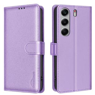 For Tecno Camon 40 Pro 5G Litchi Texture RFID Anti-theft Leather Phone Case(Purple)