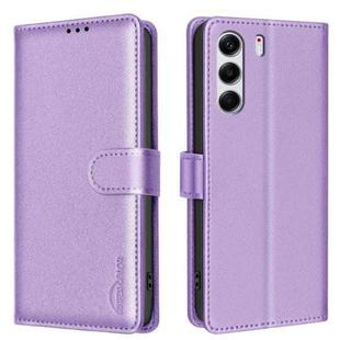 For Tecno Camon 40 Pro 4G Litchi Texture RFID Anti-theft Leather Phone Case(Purple)