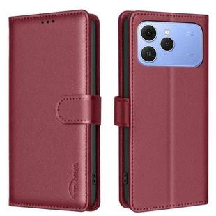 For Tecno Spark 40 4G Litchi Texture RFID Anti-theft Leather Phone Case(Red)