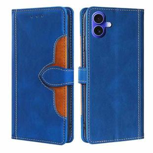 For iPhone 16 Plus Skin Feel Magnetic Buckle Leather Phone Case(Blue)