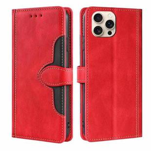 For iPhone 16 Pro Skin Feel Magnetic Buckle Leather Phone Case(Red)