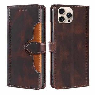 For iPhone 16 Pro Max Skin Feel Magnetic Buckle Leather Phone Case(Brown)