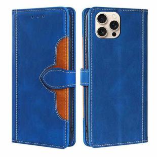 For iPhone 16 Pro Max Skin Feel Magnetic Buckle Leather Phone Case(Blue)