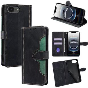 For iPhone 16e Skin Feel Magnetic Buckle Leather Phone Case(Black)