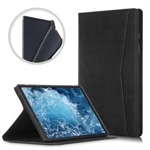 For Samsung Galaxy Tab A7 2020 T500 / T505 Marble Cloth Texture TPU Horizontal Flip Leather Case with Holder(Black)