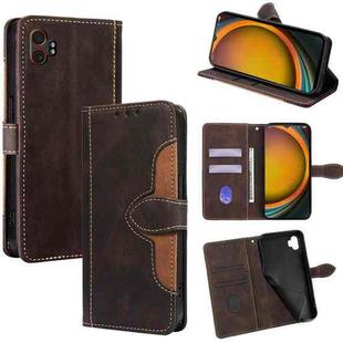 For Samsung Galaxy Xcover 7 Pro 5G Skin Feel Magnetic Buckle Leather Phone Case(Brown)
