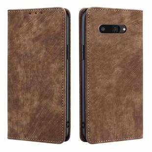 For Kyocera Digno SX4 5G RFID Anti-theft Brush Magnetic Leather Phone Case(Brown)