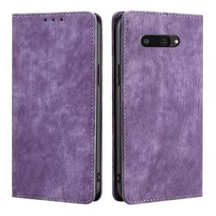 For Kyocera Digno SX4 5G RFID Anti-theft Brush Magnetic Leather Phone Case(Purple)