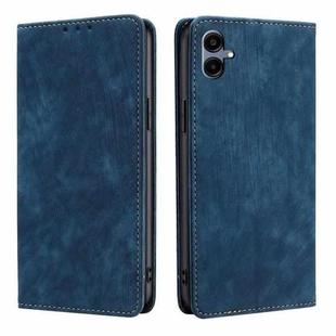 For Samsung Galaxy A06 RFID Anti-theft Brush Magnetic Leather Phone Case(Blue)