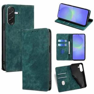 For Samsung Galaxy A36 5G RFID Anti-theft Brush Magnetic Leather Phone Case(Green)