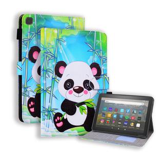 For Amazon Fire HD 8 Horizontal Flip Leather Case, with  Card Slots & Holder & Photo Frame(Cartoon Panda)