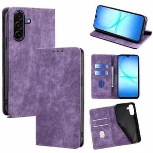 For Samsung Galaxy A17 5G RFID Anti-theft Brush Magnetic Leather Phone Case(Purple)