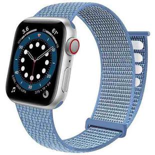 For Apple Watch 42mm / 41mm / 40mm / 38mm Dual Hook and Loop Nylon Watch Band(Lake Blue)