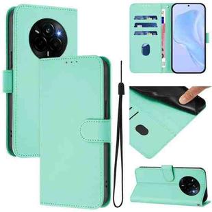 For Realme Narzo 80 Pro Skin Feel Solid Color Leather Phone Case with Lanyard(Mint Green)