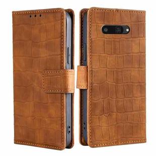 For Kyocera Digno SX4 5G Skin Feel Crocodile Magnetic Clasp Leather Phone Case(Brown)