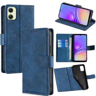 For Samsung Galaxy A05 4G Skin Feel Crocodile Magnetic Clasp Leather Phone Case(Blue)