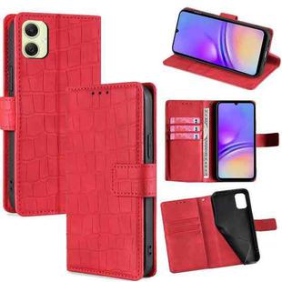 For Samsung Galaxy A05 4G Skin Feel Crocodile Magnetic Clasp Leather Phone Case(Red)
