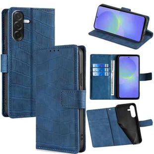 For Samsung Galaxy A36 5G Skin Feel Crocodile Magnetic Clasp Leather Phone Case(Blue)