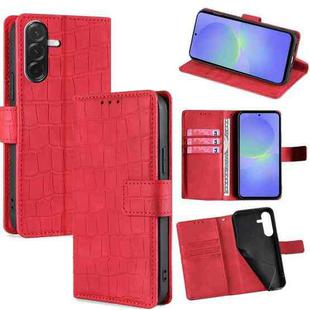 For Samsung Galaxy A36 5G Skin Feel Crocodile Magnetic Clasp Leather Phone Case(Red)