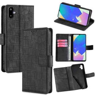 For Samsung Galaxy F06 5G Skin Feel Crocodile Magnetic Clasp Leather Phone Case(Black)