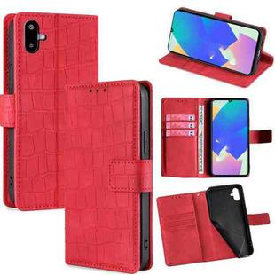 For Samsung Galaxy F06 5G Skin Feel Crocodile Magnetic Clasp Leather Phone Case(Red)