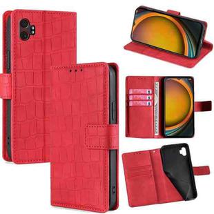 For Samsung Galaxy Xcover 7 Pro 5G Skin Feel Crocodile Magnetic Clasp Leather Phone Case(Red)