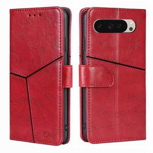 For Google Pixel 9 Geometric Stitching Leather Phone Case(Red)