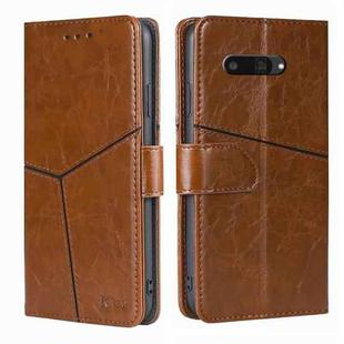 For Kyocera Digno SX4 5G Geometric Stitching Leather Phone Case(Light Brown)