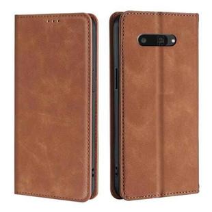 For Kyocera Digno SX4 5G Skin Feel Magnetic Leather Phone Case(Light Brown)