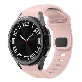 For Samsung Galaxy Watch 7 / 6 / 5 / 4 Wave Texture Reverse Buckle Silicone Watch Band(Pink)