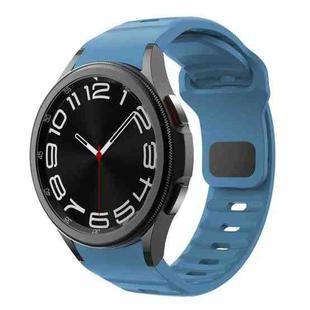 For Samsung Galaxy Watch 7 / 6 / 5 / 4 Wave Texture Reverse Buckle Silicone Watch Band(Blue)