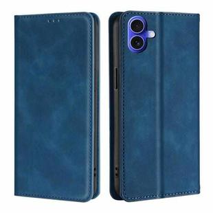 For iPhone 16 Plus Skin Feel Magnetic Leather Phone Case(Blue)