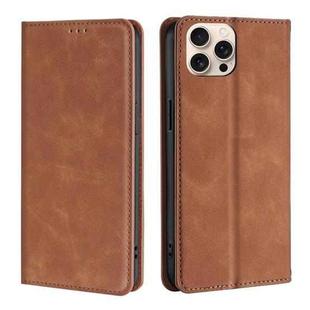 For iPhone 16 Pro Max Skin Feel Magnetic Leather Phone Case(Light Brown)