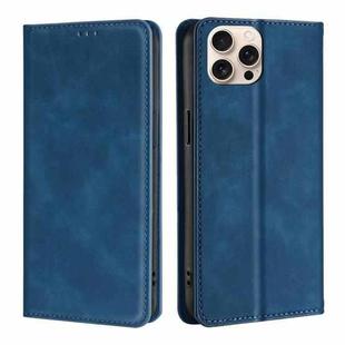 For iPhone 16 Pro Max Skin Feel Magnetic Leather Phone Case(Blue)