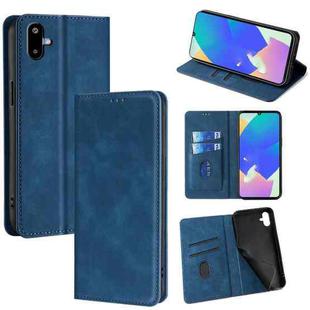 For Samsung Galaxy F06 5G Skin Feel Magnetic Leather Phone Case(Blue)
